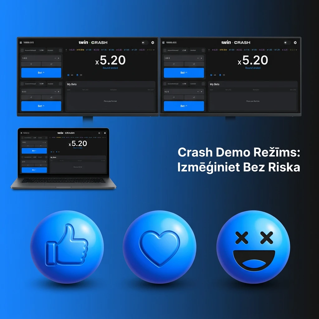 Crash Demo režīms — spēlē bez riska ar virtuālo bilanci un visām funkcijām