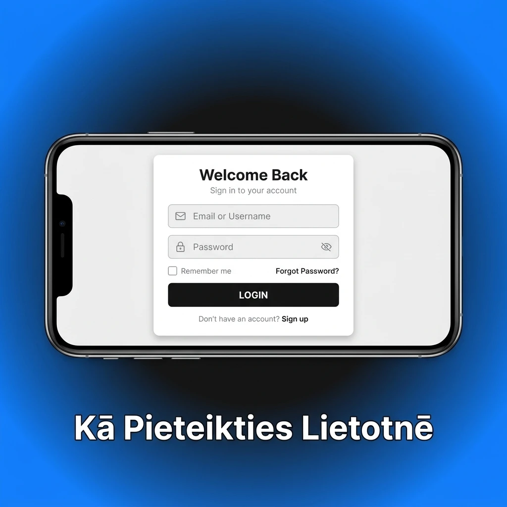 1w lietotnes pieteikšanās soļi iPhone un iPad — ievadi e-pastu vai tālruni un paroli