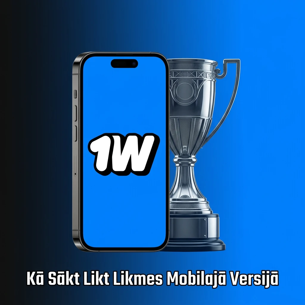 Mobilās versijas ekrāns ar 1W sporta likmju kuponu un pogu Likt likmi