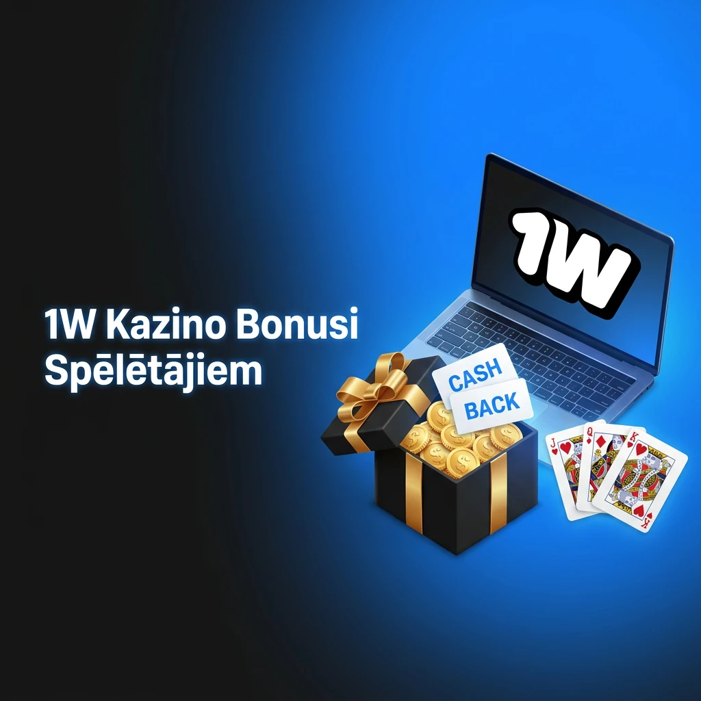 1W Kazino bonusi: reģistrācijas bonuss, bezmaksas griezieni, atjaunošanas bonuss un naudas atmaksa spēlētājiem.