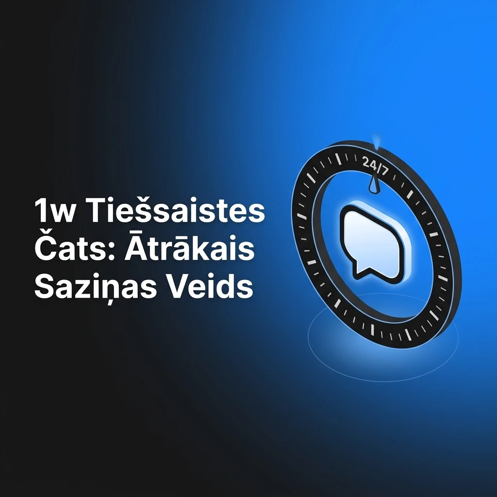 1w tiešsaistes čats — ātrākais atbalsta saziņas veids, pieejams 24/7 latviešu, krievu un angļu valodā