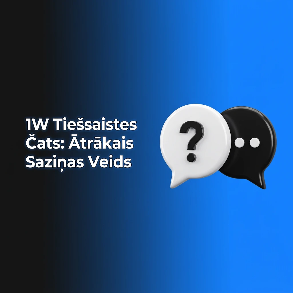 1W tiešsaistes čats – ātrākais atbalsta saziņas veids, pieejams 24/7 latviešu, krievu un angļu valodā