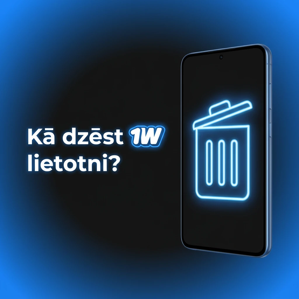 1W lietotnes dzēšana Android un iOS ierīcēs, atinstalēšanas soļi