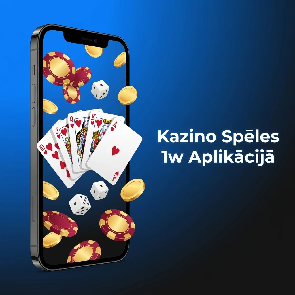 1w kazino aplikācija ar spēļu automātiem, galda spēlēm, live kazino un džekpota spēlēm