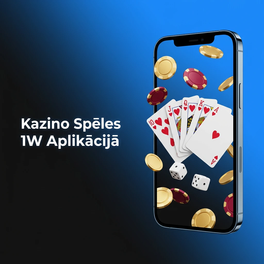 1W kazino aplikācija ar spēļu automātiem, galda spēlēm, live kazino un džekpota spēlēm