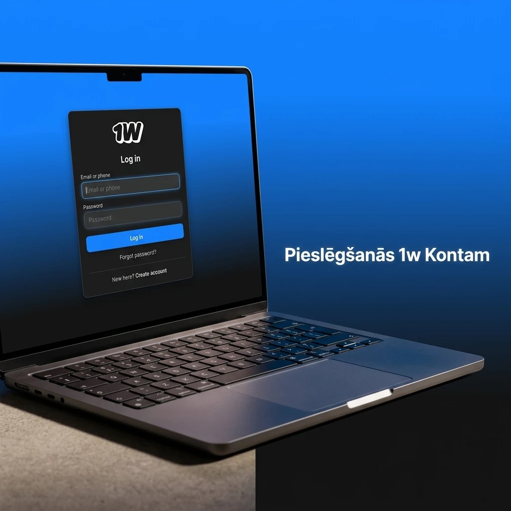 1w konta pieslēgšanās process – ievadiet e-pastu, paroli un apstipriniet piekļuvi dažu sekunžu laikā
