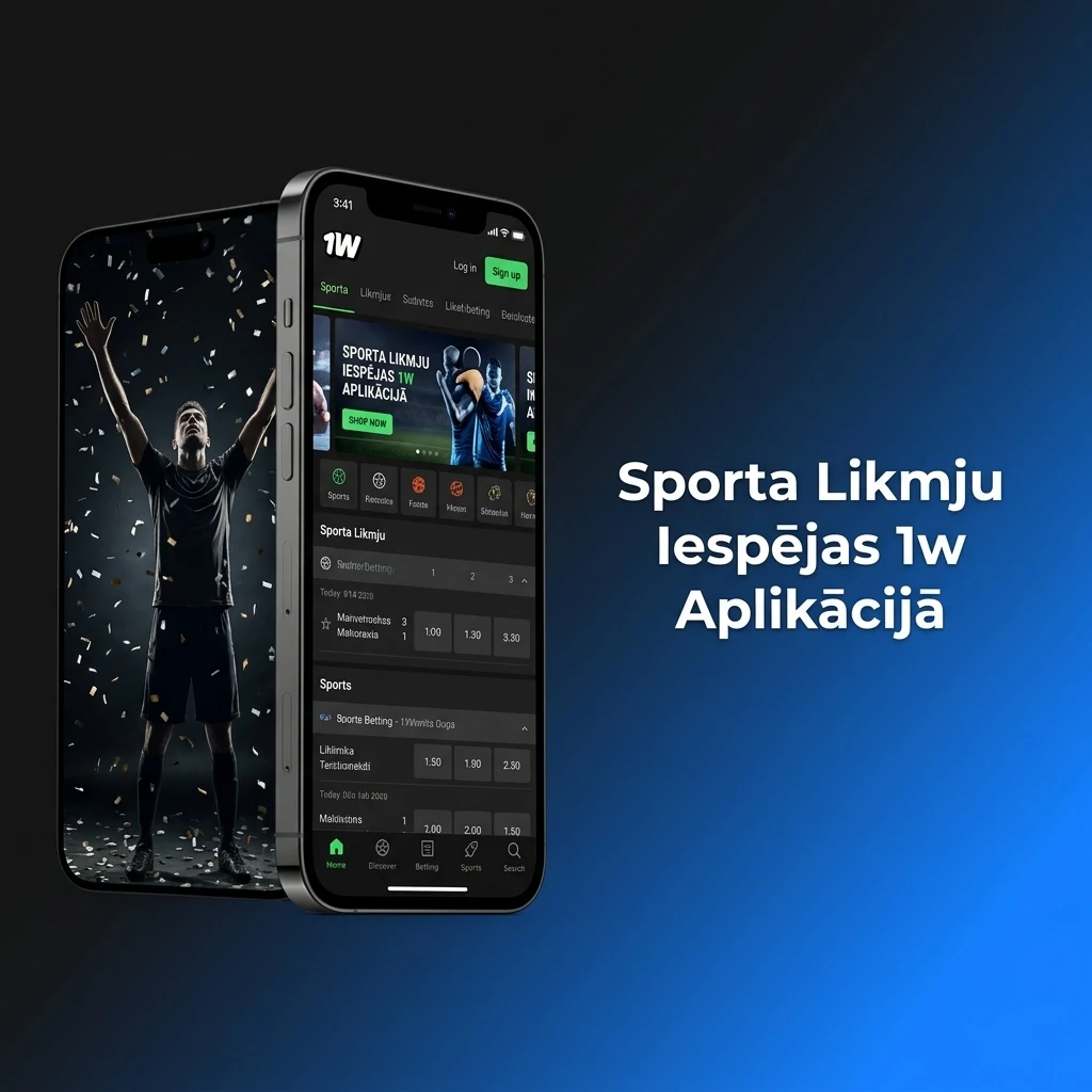 1w aplikācija sporta likmes futbolā, basketbolā, tenisā, hokejā, MMA, kibersportā un citos sporta veidos